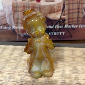 Vintage Boyd Slag Glass "Chuckles the Clown"  Chocolate, Caramel